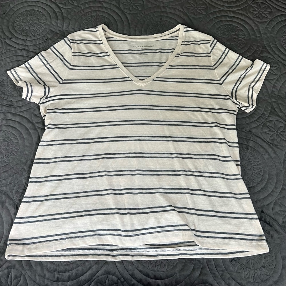Lucky Brand Striped V-Neck Tee